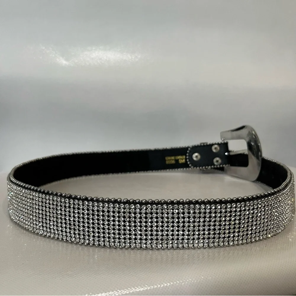 Rhinestones Western Leather Belt